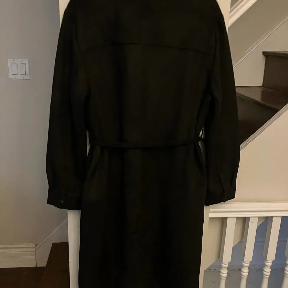 NWOT Lesley Evers Black Suede Shirtdress - Picture 5 of 9